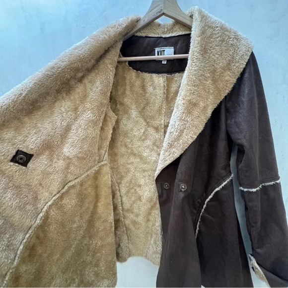 Kut From The Kloth || Bryton Faux Suede and Shearling Jacket Brown Medium - Picture 9 of 13